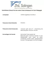 Vorschau - Stundenentwürfe - 1. Unterrichtsbesuch Pädagogik - Merkmale inklusiver Schule - Seite 1