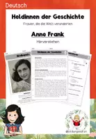 Vorschau - Arbeitsblätter - Heldinnen der Geschichte: Anne Frank - Hörverstehen - Deckblatt