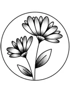 Vorschau - Mal- und Bastelvorlagen - Florales Schwarz-Weiß-Motiv im Lineart-Stil (kostenlos) - Deckblatt