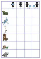 Voorbeeld - matrix met plaatsbegrippen: vijverdieren - Voorblad