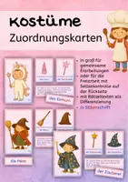Vorschau - Stundenentwürfe - Kostüme - Legekarten in Silbenschrift - Fasching/ Karneval - Deckblatt