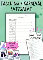 Vorschau - Arbeitsblätter - DaZ / DaF - Fasching Karneval - MATERIALPAKET - Seite 1