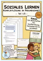 Vorschau - Stundenentwürfe - Soziales Lernen / Sozialtraining: Konfliktlösung in Freundschaft: Teil 1 (Doppelstunde) / Gewaltfreie Kommunikation / Klasse 3-5 - Deckblatt