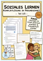 Vorschau - Stundenentwürfe - Soziales Lernen / Sozialtraining: Konfliktlösung in Freundschaft: Teil 2 (Doppelstunde) / Gewaltfreie Kommunikation / Klasse 3-5 - Deckblatt