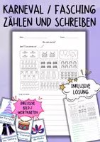 Vorschau - Arbeitsblätter - DaZ / DaF - Karneval / Fasching - Arbeitsblatt (inkl. Lösung) - Deckblatt