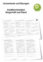 Vorschau - Arbeitsblätter - Kreditsicherheiten Bürgschaft und Pfand - Deckblatt
