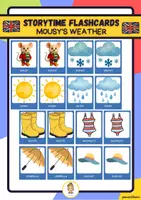 Vista previa - Tarjetas / Manipulativos - Mousy's weather storytime flashcards and remember - Portada