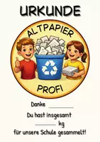Vorschau - Anderer Materialtyp - Altpapier-Urkunde (Auszeichnung für das Sammeln) - Seite 1
