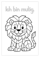 Vorschau - Mal- und Bastelvorlagen - Selbstwert stärken mit Mosaik Tieren – Affirmationskarten zum Ausmalen - Seite 1