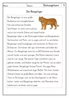 Vorschau - Arbeitsblätter - Lesen Dschungeltiere - Leseverstehen - Seite 1