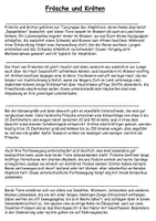 Vorschau - Arbeitsblätter - Lesetext Frosch und Kröte mit Fragen - Seite 1