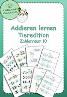 Vorschau - Arbeitsblätter - Addieren lernen Tiere ZR bis 10 - Deckblatt