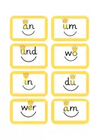 Vorschau - Arbeitsblätter - Lesekarten 1.Klasse für Lesen mit Bewegung: 1 und 2 Silben, markierte Vokale - Seite 1