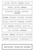 Vorschau - Aufgabenkarten - Satzstreifen: Verben mit Vorsilben - Seite 1