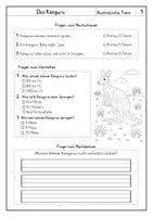Vorschau - Arbeitsblätter - Lesen Australische Tiere - Leseverstehen - Seite 3