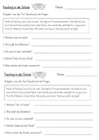 Vorschau - Arbeitsblätter - Fasching - Textverständnis (Klasse 1) - Seite 1