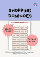 Vista previa - Juegos / Gamificación - Shopping Vocabulary Dominoes for EFL/ESL Primary - Portada