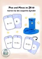 Vorschau - Stationenlernen - Plus und Minus im ZR 10 - Karten für den magischen Zylinder/Zauberzylinder - Deckblatt