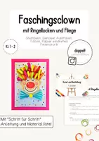 Vorschau - Mal- und Bastelvorlagen - "Faschingsclown" (Feinmotorik) | Kunst im Fasching (Klasse 1-2) - Deckblatt