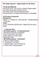 Vorschau - Poster - Wir bleiben gesund – Hygieneerziehung im Klassenzimmer - Seite 1
