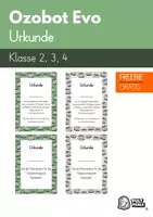 Vorschau - Fördermaterial/Inklusion - Ozobot Evo Urkunde Pultperle - Deckblatt