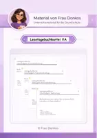 Vorschau - Aufgabenkarten - Lesetagebuchkartei VA - Deckblatt