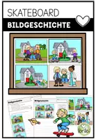 Vorschau - Arbeitsblätter - Bildgeschichte - Tafelmaterial - Skateboard - Deckblatt