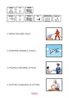 anteprima - Esercizi - LEGGI E UNISCI: Frasi Minime-Immagini (Istruzioni in CAA) - Pagina 1