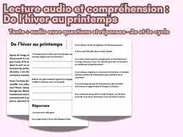 Aperçu - Texte - De l’hiver au printemps | Texte + audio - Page de couverture