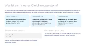 Vorschau - Präsentationen/Tafelbilder - Das Gauß-Verfahren – Lineare Gleichungssysteme systematisch lösen | Präsentation | Mathematik Sek II - Seite 2
