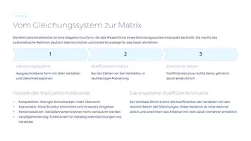 Vorschau - Präsentationen/Tafelbilder - Das Gauß-Verfahren – Lineare Gleichungssysteme systematisch lösen | Präsentation | Mathematik Sek II - Seite 3