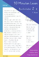 Vorschau - Arbeitsblätter - 10 Minuten Lesen: Buchstabe Z (1. Klasse) Niko - Deckblatt