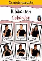 Vorschau - Bildkarten - Bildkarten - Gebärden / Gebärdensprache - Deckblatt