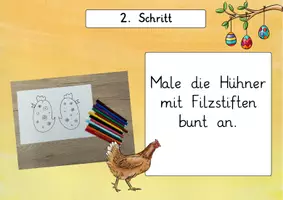 Vorschau - Mal- und Bastelvorlagen - Ostern: Kunterbunte Stelzenhühner als Ostergeschenk (Basteln) - Kunst - Kl. 3/4 - Seite 2