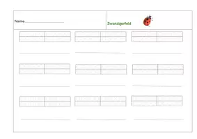 Vorschau - Stationenlernen - Zwanzigerfeld - Vorlage für Addition und Subtraktion - Deckblatt