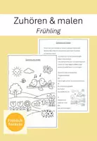 Vorschau - Mal- und Bastelvorlagen - Zuhören und malen (Frühling) - Deckblatt