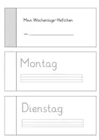 Vorschau - Arbeitsblätter - Wochentage Heftchen - Deckblatt