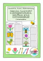 Vorschau - Arbeitsblätter - Pixelkunst Frühling - Geometrie, Kunst, Wahrnehmung - Deckblatt