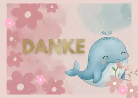Vorschau - Mal- und Bastelvorlagen - Dankeskarte Wal | Walklasse | Dankeschön - Seite 2