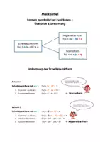 Vorschau - Arbeitsblätter - Scheitelpunktform in die Allgemeine Form und in die Normalform umwandeln - Seite 1