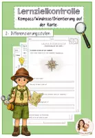 Vorschau - Test - Lernzielkontrolle - Kompass/ Windrose - Deckblatt