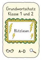 Vorschau - Fördermaterial/Inklusion - Blitzlesen Grundwortschatz A-D Klasse 1/2 - Deckblatt