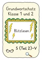Vorschau - Fördermaterial/Inklusion - Blitzlesen Grundwortschatz S Teil 2-V Klasse 1/2 - Deckblatt