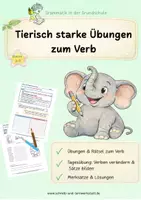 Vorschau - Arbeitsblätter - Tierisch starke Übungen zum Verb - Deckblatt