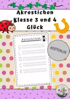 Vorschau - Arbeitsblätter - Schreibanlass Akrostichon: Glück. Klasse 3 und 4 - Deckblatt