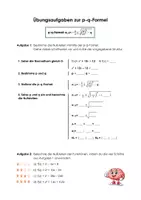 Vorschau - Arbeitsblätter - Merkzettel und Übungsaufgaben zur p-q-Formel - Deckblatt