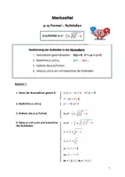 Vorschau - Arbeitsblätter - Merkzettel und Übungsaufgaben zur p-q-Formel - Seite 1