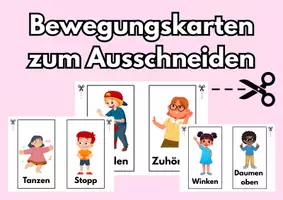 Vorschau - Stationenlernen - Bewegungskarten: Spieljunge, Zuhörmädchen & Freunde - Deckblatt