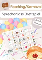 Vorschau - Spiele - DaZ - Fasching/Karneval - Sprechanlass Brettspiel - zweifach differenziert - Deckblatt