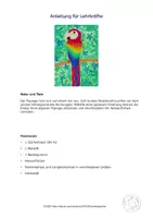 Vorschau - Mal- und Bastelvorlagen - Male einen bunten Papagei, Kunst Grundschule - Seite 3